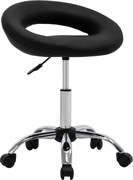 vidaXL Scaun de lucru pivotant, negru, piele ecologică