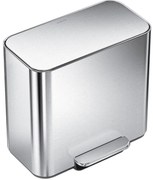 Simplehuman Mini coș de gunoi cu pedală pentru deșeuri sortate 15 l, oțel inoxidabil mat
