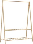 vidaXL Cuier pentru haine cu rafturi, 132x45,5x150,5 cm, bambus