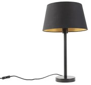 Lampă de masă clasică neagră cu abajur negru 32 cm - Simplo