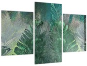 Tablou - Textura de beton cu frunze (90x60 cm)