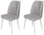 Set de scaune de sufragerie Dallas Grey and White,2 buc.