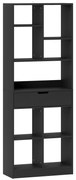 HOMCOM Bibliotecă mobilier de depozitare cu sertar și rafturi deschise, 60 x 26 x 158 cm, negru | Aosom Romania