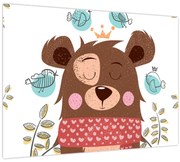 Tablou - Ursulețul cu păsărele (70x50 cm)