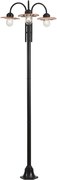 Lampă modernă de exterior neagră cu cupru 235cm 3 lumini IP44 - Kansas