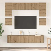 vidaXL Set comodă TV Pe perete 8 pcs stejar artizanal 80 x 30 x 30 cm