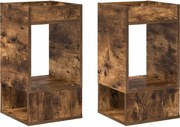 vidaXL Masă laterală 2 pcs Stejar fumuriu 30 x 30 x 56 cm