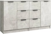 vidaXL Servante, 2 buc., gri beton, 60x30x70 cm, lemn prelucrat