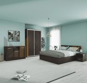 Set Dormitor Smart, Material Pal 18mm, Culoare Wenge