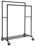 Suport dublu pentru haine RARE, țevi de apă, 100x59x162cm, negru SongmicsHome