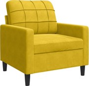 vidaXL Canapea de o persoană, galben, 60 cm, catifea