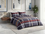 Lenjerie de pat din microfibra TARTAN albastru inchis Dimensiune lenjerie de pat: 2 buc 70 x 80 cm | 160 x 200 cm