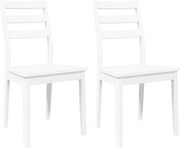 vidaXL Scaune de sufragerie 2 buc Cauciuc din lemn masiv alb