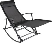 vidaXL Balansoar de grădină, negru, oțel și textilenă