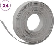 vidaXL Borduri de grădină, 4 buc, gri, 10 m 10 cm, polietilenă