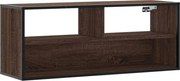 vidaXL Dulap TV, stejar maro, 100x31x39,5 cm, lemn prelucrat și metal