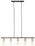 Brilliant - Candelabru KERRY suspendat pe cablu 5xE27/40W/230V negru/bambus