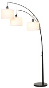 Lampa de Podea HOMCOM cu 3 Lumini si Brate Flexibile Baza din Marmura Inaltime 205cm | Aosom RO