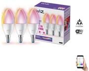 SET 3x bec LED RGBW dimabil WiZ C37 E14/4,9W/230V 2200-6500K CRI90 Wi-Fi