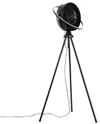Ventilator de podea cu trepied negru, inclusiv LED reglabil cu 3 trepte de luminozitate - Marleen