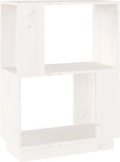 vidaXL Bibliotecă/Separator cameră, alb, 51x25x70 cm lemn masiv pin