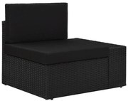 vidaXL Canapea de colț modulară cu cotieră stânga, negru, poliratan