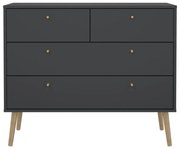 Comodă gri antracit joasă 99x82 cm Bodo – Tvilum