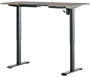 Vinsetto Birou Electric Reglabil pe 4 Înălțimi, Cadrul Negru cu Blat Teak, 140x70 cm, pentru Birou Acasă | Aosom Romania