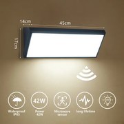 Brilagi - Aplică LED de exterior cu senzor TRIANGLE LED/42W/230V, neagră, IP65