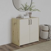 Comoda Malmo, 2 Usi, Stejar Artisan/Argila, 81 x 42 x 80 cm