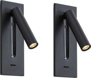 Set de 2 Aplice de Perete Moderne Negre Incl. LED - Plaza