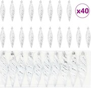 vidaXL Bola în formă de spirală de Crăciun 40 pcs Argintiu Plastic