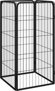 vidaXL Padoc pentru câini cu 4 panouri, negru, 50x100 cm, oțel