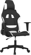 vidaXL Scaun de jocuri, negru și alb, textil