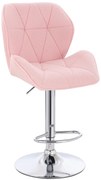 HR212W Scaun Roz Pudra Boucle cu Bază Cromata