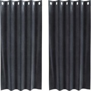 vidaXL Perdele opace 2 pcs Gri închis 140 x 175 cm Catifea