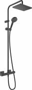 Coloana de dus cu baterie termostatata negru mat Hansgrohe Vernis Shape 230 cu 2 functii
