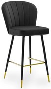 Scaun de bar Shelly picioare negre/gold L70 cm