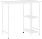 vidaXL Birou de calculator, alb, 80x40x72 cm, MDF și metal