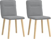vidaXL Scaune de bucătărie, 2 buc., gri deschis, material textil