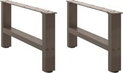 vidaXL Picioare pentru masă de cafea, oțel natural, 2 buc., 70x(30-31) cm