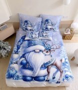 Lenjerie de pat din bumbac 3D WINTERLY albastru + husa de perna 40x50 cm gratis Dimensiune lenjerie de pat: 70 x 90 cm | 140 x 200 cm