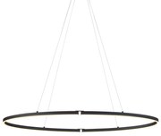 Lampă suspendată de design neagră ovală 120cm incl. LED cu 3 trepte de intensitate luminoasă - Ovallo