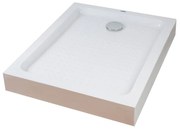 Almagro 80x100x13,5 cm Cădiță de duș pătrată, dreptunghiulară, acril, cu sifon inclus
