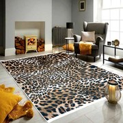 Covor camera antiderapant, 120x180 cm, leopard, model Safari