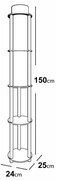 Lampă de podea NOTO cu polițe, 1xE27/40W/230V, bej/negru