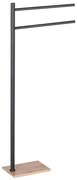 Suport pentru prosoape TRILLY 83,5 cm, negru mat/bambus - Gedy