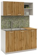 Set Bucatarie Ara, Stejar Wotan/Alb, L 120 cm