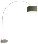 Lampă cu arc din oțel cu abajur verde mușchi 50/50/25 - XXL