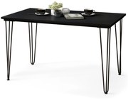 Mazzoni HAIRPIN S-120 Negru Mat - MASĂ LOFT PENTRU BUCĂTĂRIA SUFRAGERIE LIVING